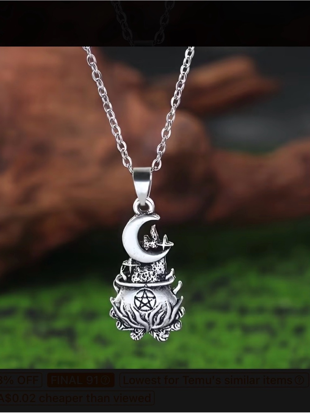 ⭐️ Moon & Cauldron Pendant Necklace